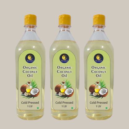 NS Gold 100% Pure and Natural & Cold PressedCoconut Oil | Unrefined, Organic & Edible Coconut Oil Plastic Bottle