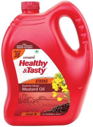 Emami Healthy & Tasty Strong Kachchi Ghani Mustard Oil Mustard Oil Can