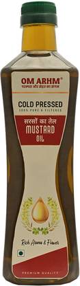 Om Arhm Cold-Pressed Mustard Oil | 100% Pure Kachi Ghani Sarson Ka Tel Mustard Oil Plastic Bottle