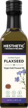HESTHETIC Organic Cold Pressed Flaxseed Oil Glass Bottle