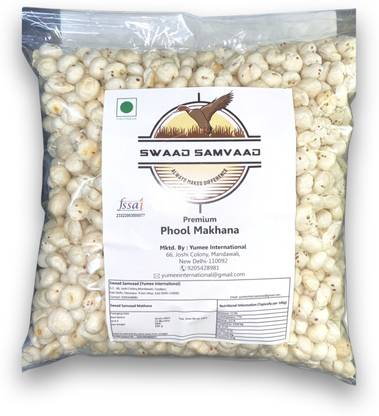 SWAAD SAMVAAD Raw Makhana I Phool Makhana I Fox Nut I Lotus Seed (Pack of 500Grams) Lotus Seeds(Makhana)