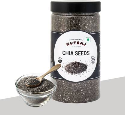 Nutraj Chia Seeds 500g Jar, Chia Seeds for Weight Loss, Raw Unroasted Chia Seeds