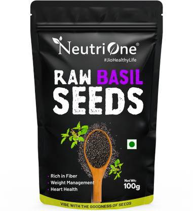 NeutriOne Basil Seeds - High Fiber & Protein | Perfect for Weight Management Basil Seeds
