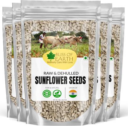 Bliss of Earth Naturally Organic Sunflower Seeds 5x1kg For Eating, Raw Super food, Ready to Eat (Pack Of 5) Sunflower Seeds