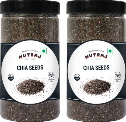 Nutraj Chia Seeds 1 Kg (500g x 2) Jar, Chia Seeds for Weight Loss, Raw Unroasted Chia Seeds