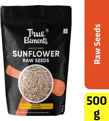 True Elements Raw Sunflower Seeds, Healthy Seeds, Rich in Calcium, High in Fibre & Protein Sunflower Seeds