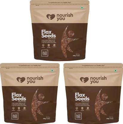Nourish You Flax Seeds | Rich in Omega 3, Calcium and Fatty Acid Brown Flax Seeds