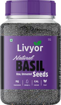 LIVYOR Raw Basil Seeds for Weight loss | Sabja Seeds | Tukmaria Basil Seeds