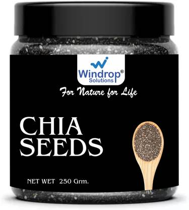 Windrop Solutions Raw Unroasted Chia Seeds with Omega 3 and Fiber for Weight Loss 250 Gram | Chia Seeds