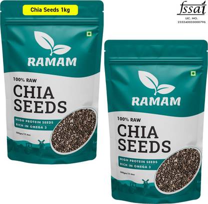 Ramam Chia seeds For Weight Management | Rich in Omega 3| High Protein seeds | Black Chia Seeds