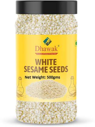 Dhawak Pure White Sesame Seed - White Till | Safed Till [Jar Pack] White Til, White Sesame Seeds