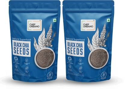 Chef Urbano Black Chia Seeds 300 Gms Pack of 2 Black Chia Seeds