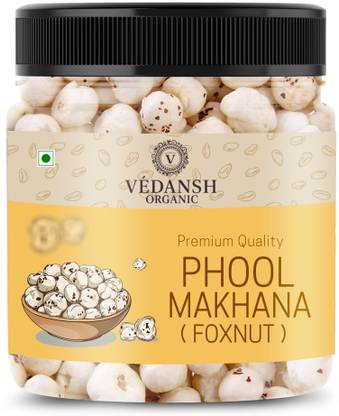 VEDANSH ORGANIC Premium Phool Makhana (100g) – Crunchy & Healthy Fox Nuts for Weight Loss | Lotus Seeds(Makhana)