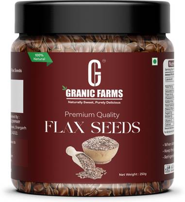 GRANIC FARMS Premium Raw Flax Seeds, Healthy edible Seeds, Rich in Omega 3 Brown Flax Seeds