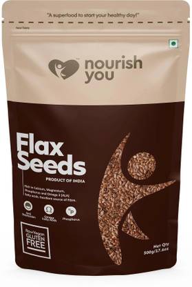 Nourish You Flax Seeds | Rich in Omega 3, Calcium and Fatty Acid - 500 G Brown Flax Seeds