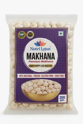 Nutrilotus Premium Makhana – Healthy Crunchy Snack | Protein-Rich & Gluten-Free Lotus Seeds(Makhana)