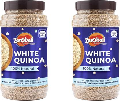 Zerobeli Gluten Free White Quinoa, Fiber Rich Breakfast|High in Protein, No Preservative Quinoa Seeds