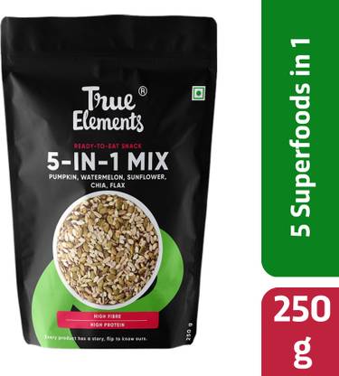 True Elements 5 in 1 Super Seeds Mix - Rich in Protein & Fibre Superfood | Healthy Snacks Mixed Seeds