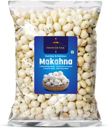 Dhanush Ban Regular Lotus Seed Pop / Gorgon Nut Puffed Kernels (Phool Makhana) 50g - Lotus Seeds(Makhana)