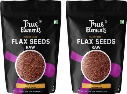 True Elements Raw Flax Seeds, Vitamins, Healthy edible alsi Seeds for Weight loss, Fibre rich Brown Flax Seeds