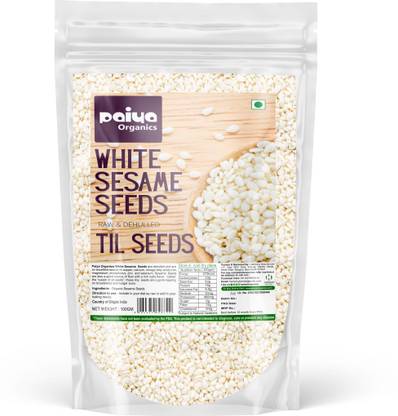 paiya organics 100gm White Sesame Seeds Raw & Dehulled For Eating Til seeds White Sesame Seeds
