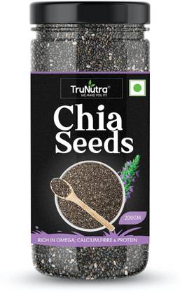 TruNutra Raw Unroasted Chia Seeds with Omega 3 and Zinc for health benefits Chia Seeds