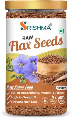 Srishma Flax Seeds for Weight Loss Rich in Protein, Fiber and Omega 3 with Healthy Heart Brown Flax Seeds
