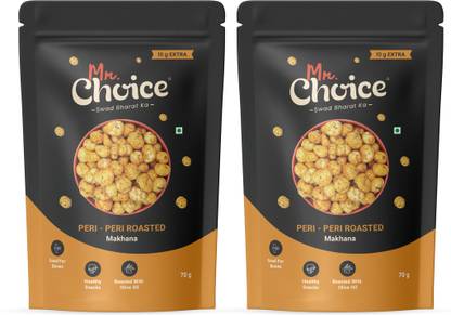 Mr Choice Peri Peri Makhana Roasted in Olive Oil | Healthy Crunchy Snack Lotus Seeds(Makhana)
