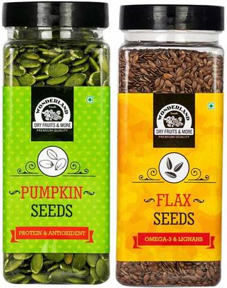 WONDERLAND Pumpkin Seeds , Brown Flax Seeds Pumpkin Seeds, Brown Flax Seeds