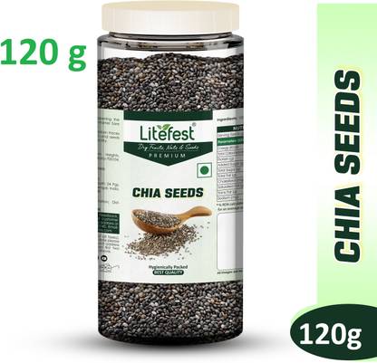 Litefest Premium Chia Seeds | 120 g | Chea seed | chiya seeds |Chia seeds weight loss | Chia Seeds