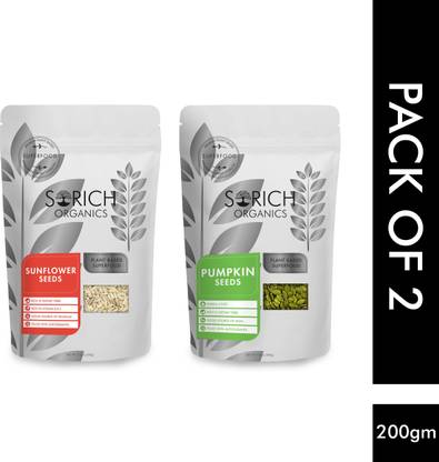 Sorich Organics Pumpkin Seeds and Sunflower Seeds 400g Combo Pack (Pack of 2) (200g Each) Pumpkin Seeds, Sunflower Seeds