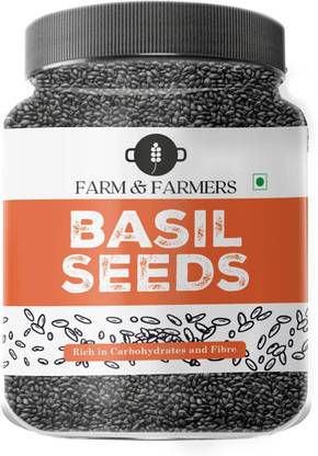 Farm & Farmers Pack of 1 | 75 G | Raw and Unroasted Premium Sabja Basil Seeds for Weight Loss Basil Seeds