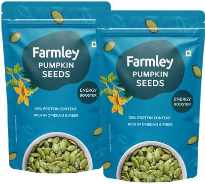 Farmley Premium Pumpkin Seeds 400g, Pack of 2, Each-200g Pumpkin Seeds