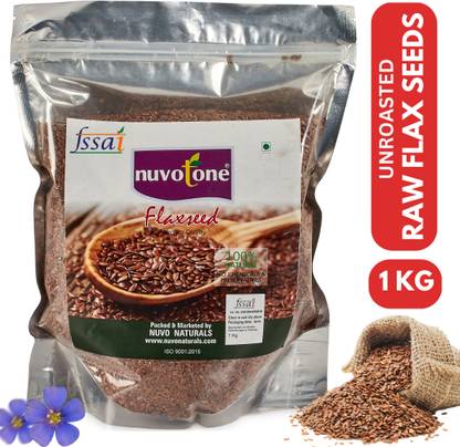 Nuvotone Raw, Unroasted Fibre Rich Flaxseed Alsi Seeds for Weight Loss, Snacks, Diet Food Brown Flax Seeds