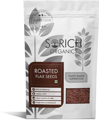Sorich Organics Roasted Flax Alsi Seeds|Seeds for Hair Growth|Seeds for Eating|Rich in Protein Roasted Flax Seeds