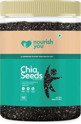 Nourish You Raw Black Chia with Protein, Zinc, Omega 3 & Fiber for Weight Loss Black Chia Seeds
