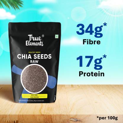 True Elements Raw Chia Seeds for Weight Loss, Rich in High Fibre and Calcium Chia Seeds
