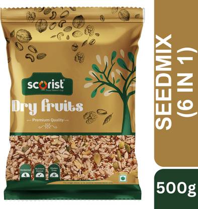 Scorist Popular Seed Mix (6 in 1) 500g | 6 Super Seeds in 1 Mix | Pumpkin Seeds, Sunflower Seeds, Sesame Seeds, Brown Flax Seeds, Watermelon Seeds, Chia Seeds