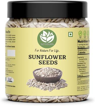 go vegan Sunflower Seeds for Eating 500g - Rich in Protein & Fiber, Healthy Seeds Sunflower Seeds