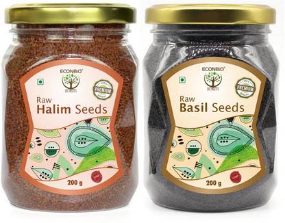 Econbioroots Natural Seeds Combo (Halim Seeds and Basil Seeds 100g) Basil Seeds
