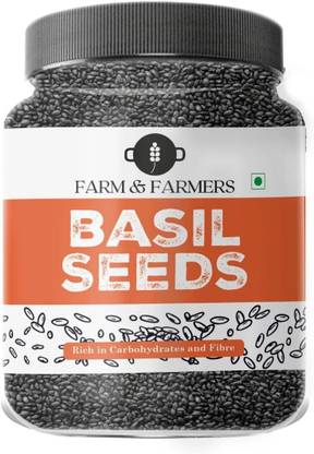 Farm & Farmers Pack of 1 | 500 G | Raw and Unroasted Premium Sabja Basil Seeds for Weight Loss Basil Seeds