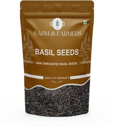Farm & Farmers Pack of 1 | 400 G | Raw and Unroasted Premium Sabja Basil Seeds for Weight Loss Basil Seeds