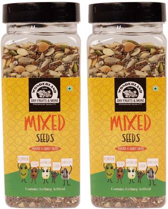 WONDERLAND Roasted Five in One Mix Seed Rich in Omega-3 Pack of 2, (200g Each) Mixed Seeds