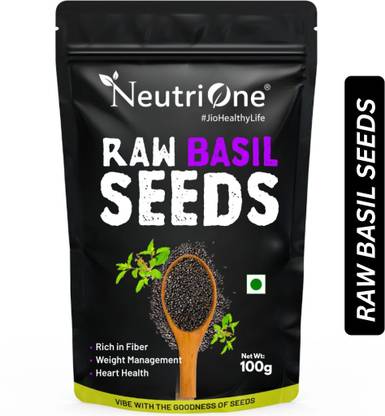 NeutriOne Basil Seeds - High Fiber & Protein | Perfect for Weight Management Basil Seeds