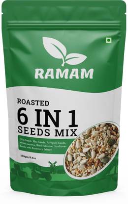 Ramam Premium 6-in-1 Super Seeds Mix |Roasted & Ready-to-Eat |High Protein & Fiber | Mixed Seeds