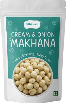 FitMunch CREAM AND ONION ROASTED MAKHANA | Flavoured Lotus Seeds