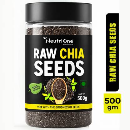 NeutriOne Raw Chia Seeds for Weight Loss with Omega 3 ,Zinc and Fiber,Calcium Rich/Protein Chia Seeds