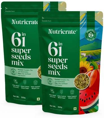 Nutricrate 6 in 1 Super Seeds Mix | Roasted Seeds for Weight Management | Protein Rich Mixed Seeds