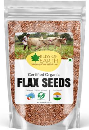 Bliss of Earth USDA Organic Flax Seeds 200GM Raw Super food for Weight Loss Brown Flax Seeds