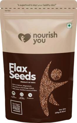 Nourish You Flax Seeds | Rich in Omega 3, Calcium and Fatty Acid - 250 G Brown Flax Seeds